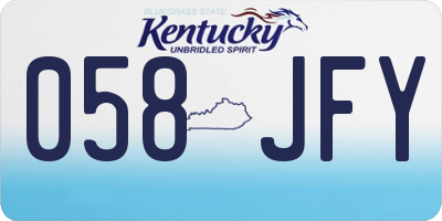 KY license plate 058JFY