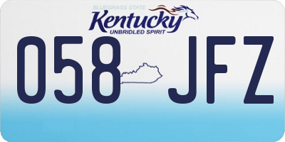 KY license plate 058JFZ