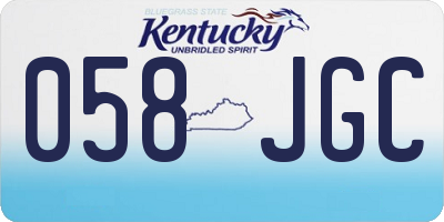 KY license plate 058JGC