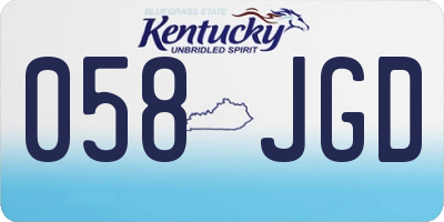 KY license plate 058JGD