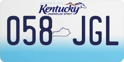 KY license plate 058JGL