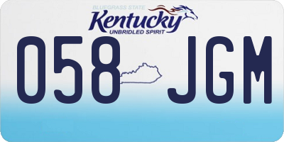 KY license plate 058JGM