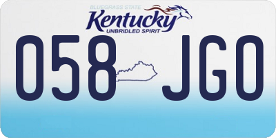 KY license plate 058JGO