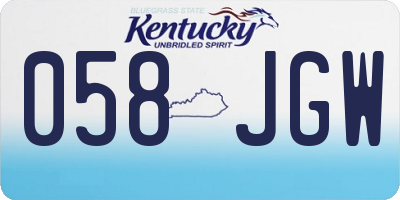 KY license plate 058JGW