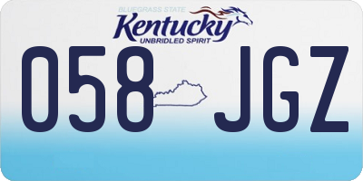 KY license plate 058JGZ