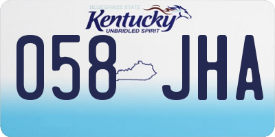KY license plate 058JHA