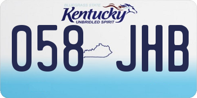 KY license plate 058JHB
