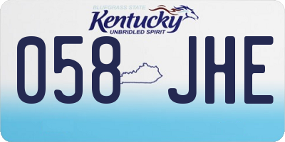 KY license plate 058JHE
