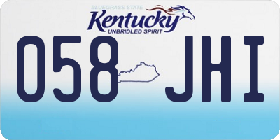 KY license plate 058JHI