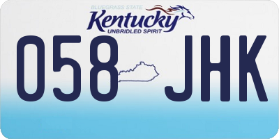 KY license plate 058JHK