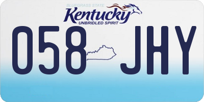 KY license plate 058JHY