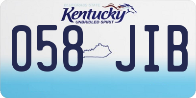 KY license plate 058JIB