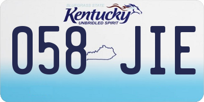 KY license plate 058JIE