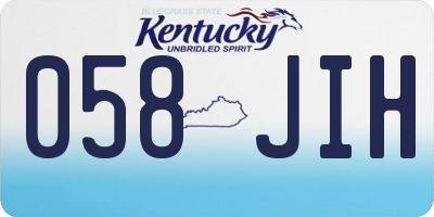 KY license plate 058JIH