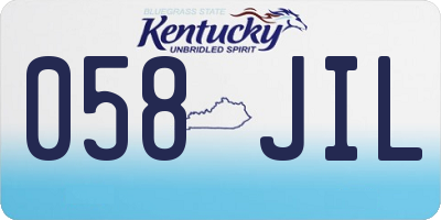 KY license plate 058JIL