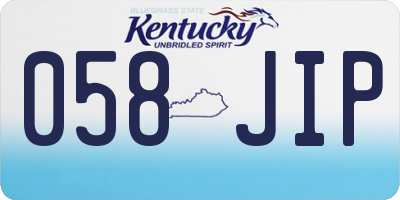 KY license plate 058JIP