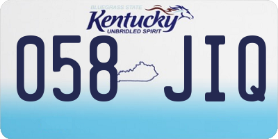 KY license plate 058JIQ