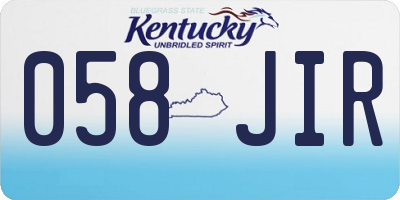 KY license plate 058JIR