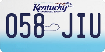 KY license plate 058JIU