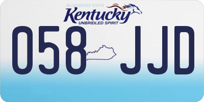 KY license plate 058JJD