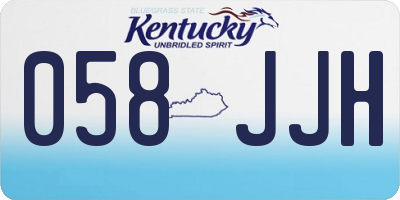 KY license plate 058JJH