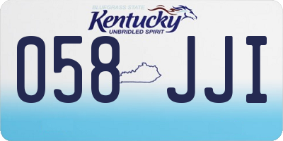 KY license plate 058JJI