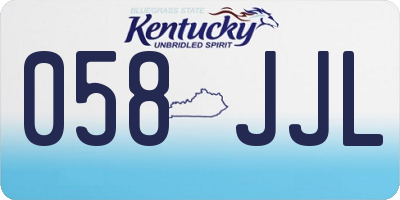 KY license plate 058JJL