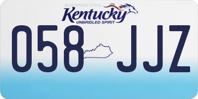KY license plate 058JJZ