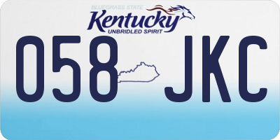 KY license plate 058JKC