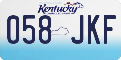 KY license plate 058JKF