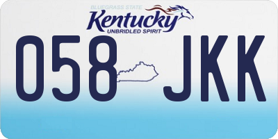 KY license plate 058JKK