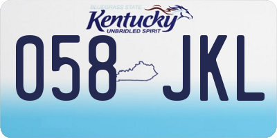 KY license plate 058JKL