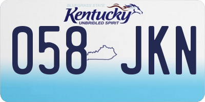 KY license plate 058JKN