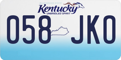KY license plate 058JKO