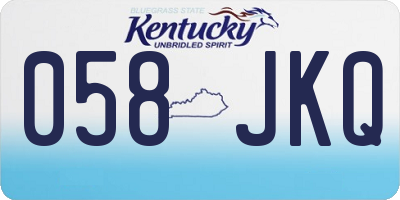 KY license plate 058JKQ