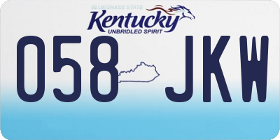 KY license plate 058JKW
