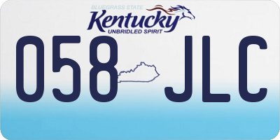 KY license plate 058JLC