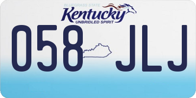 KY license plate 058JLJ