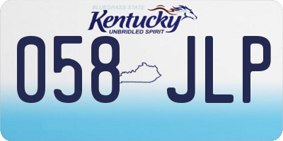 KY license plate 058JLP