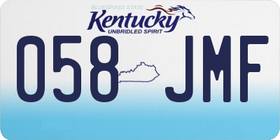 KY license plate 058JMF