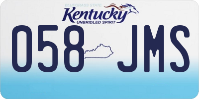 KY license plate 058JMS