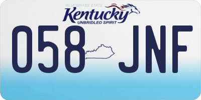 KY license plate 058JNF