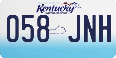KY license plate 058JNH