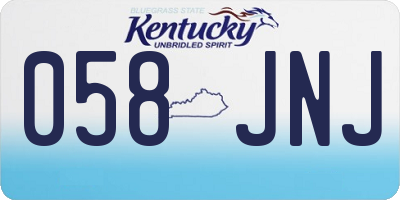 KY license plate 058JNJ