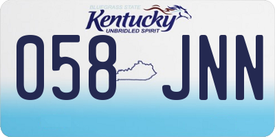 KY license plate 058JNN