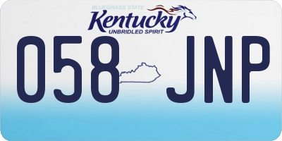 KY license plate 058JNP