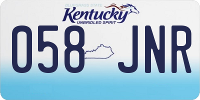 KY license plate 058JNR