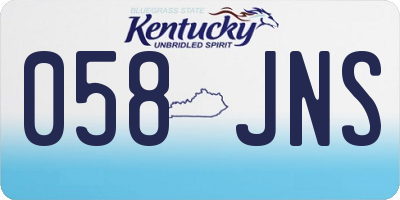 KY license plate 058JNS