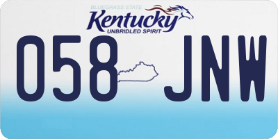 KY license plate 058JNW