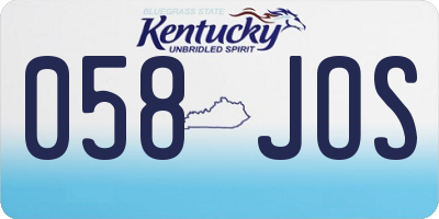 KY license plate 058JOS